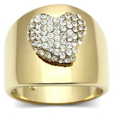 Alamode IP Gold(Ion Plating) Brass Ring with Top Grade Crystal in Clear - Alamode - Flyclothing LLC