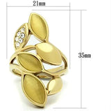 Alamode IP Gold(Ion Plating) Brass Ring with Synthetic Cat Eye in Citrine Yellow - Alamode - Flyclothing LLC