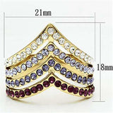 Alamode IP Gold(Ion Plating) Brass Ring with Top Grade Crystal in Multi Color - Alamode - Flyclothing LLC