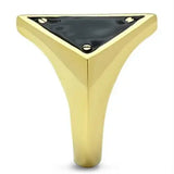 Alamode IP Gold(Ion Plating) Brass Ring with Epoxy in Jet - Alamode - Flyclothing LLC