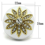 Alamode IP Gold(Ion Plating) Brass Ring with Top Grade Crystal in Clear - Alamode - Flyclothing LLC