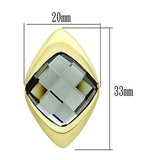Alamode IP Gold(Ion Plating) Brass Earrings with Synthetic Synthetic Glass in Black Diamond - Alamode