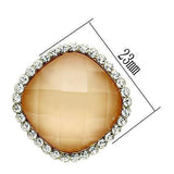 Alamode IP Gold(Ion Plating) Brass Earrings with Synthetic Synthetic Stone in Orange - Alamode - Flyclothing LLC