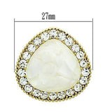 Alamode IP Gold(Ion Plating) Brass Earrings with Synthetic Synthetic Stone in Clear - Alamode - Flyclothing LLC