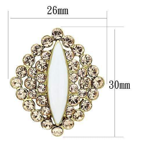 Alamode IP Gold(Ion Plating) Brass Earrings with Top Grade Crystal in Champagne - Alamode - Flyclothing LLC