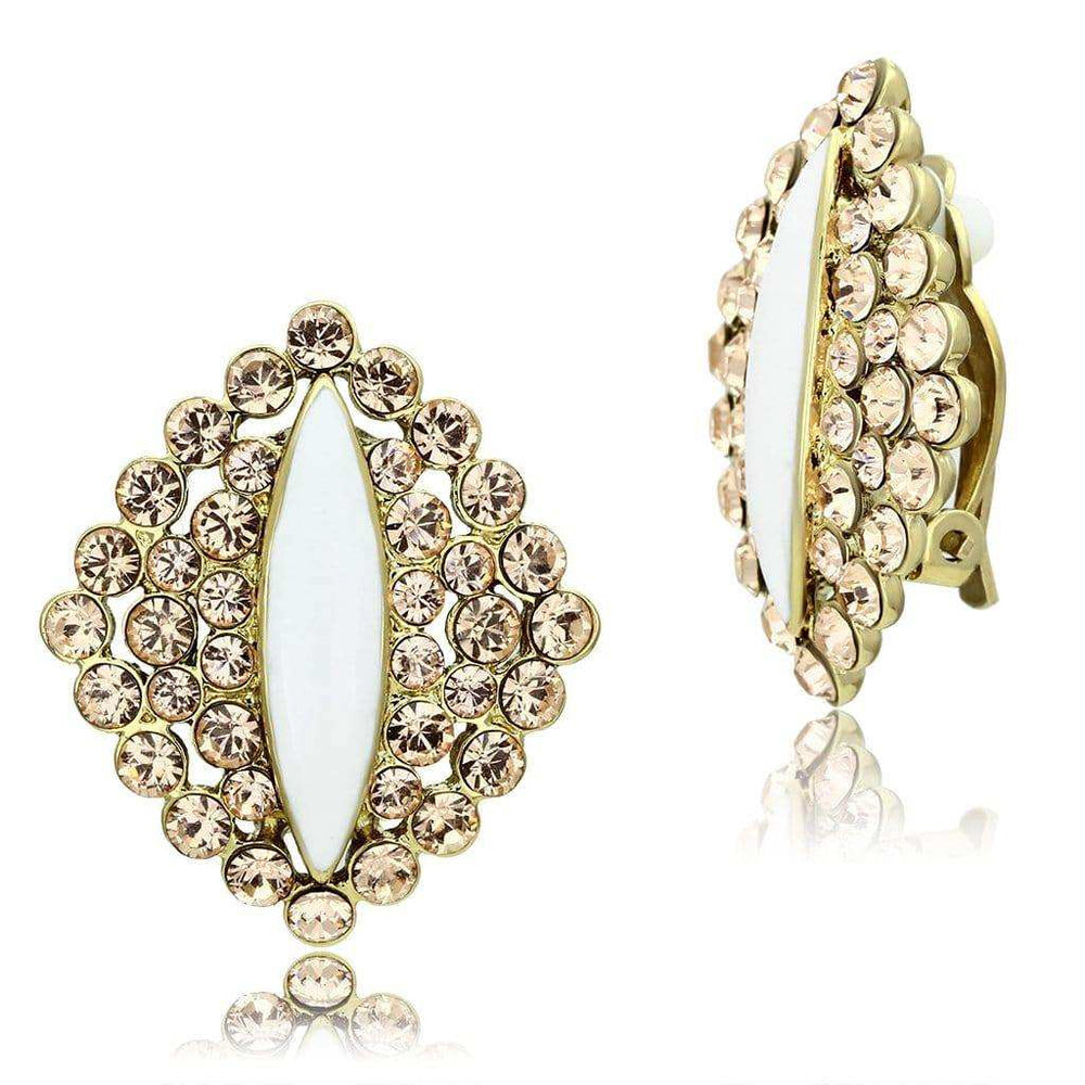 Alamode IP Gold(Ion Plating) Brass Earrings with Top Grade Crystal in Champagne - Alamode - Flyclothing LLC