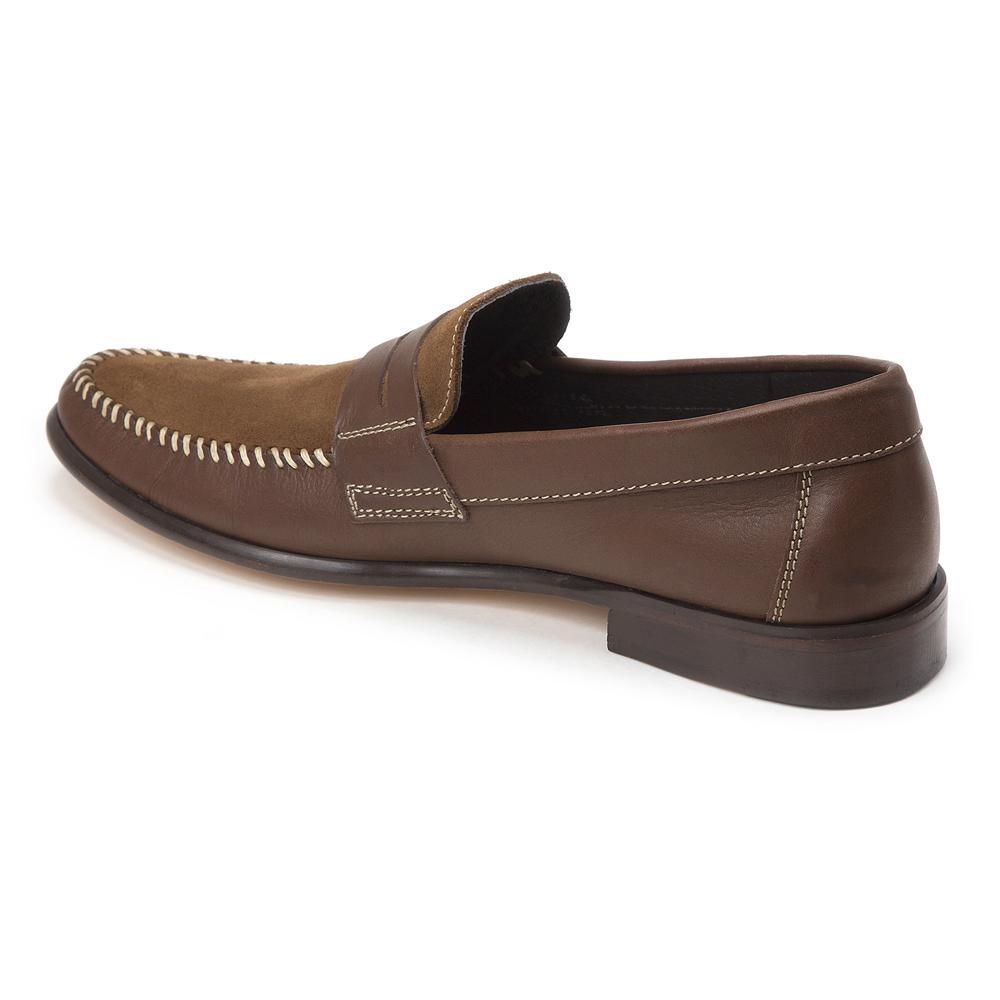 Sandro Moscoloni Hugo brown handsewn penny loafer - Flyclothing LLC