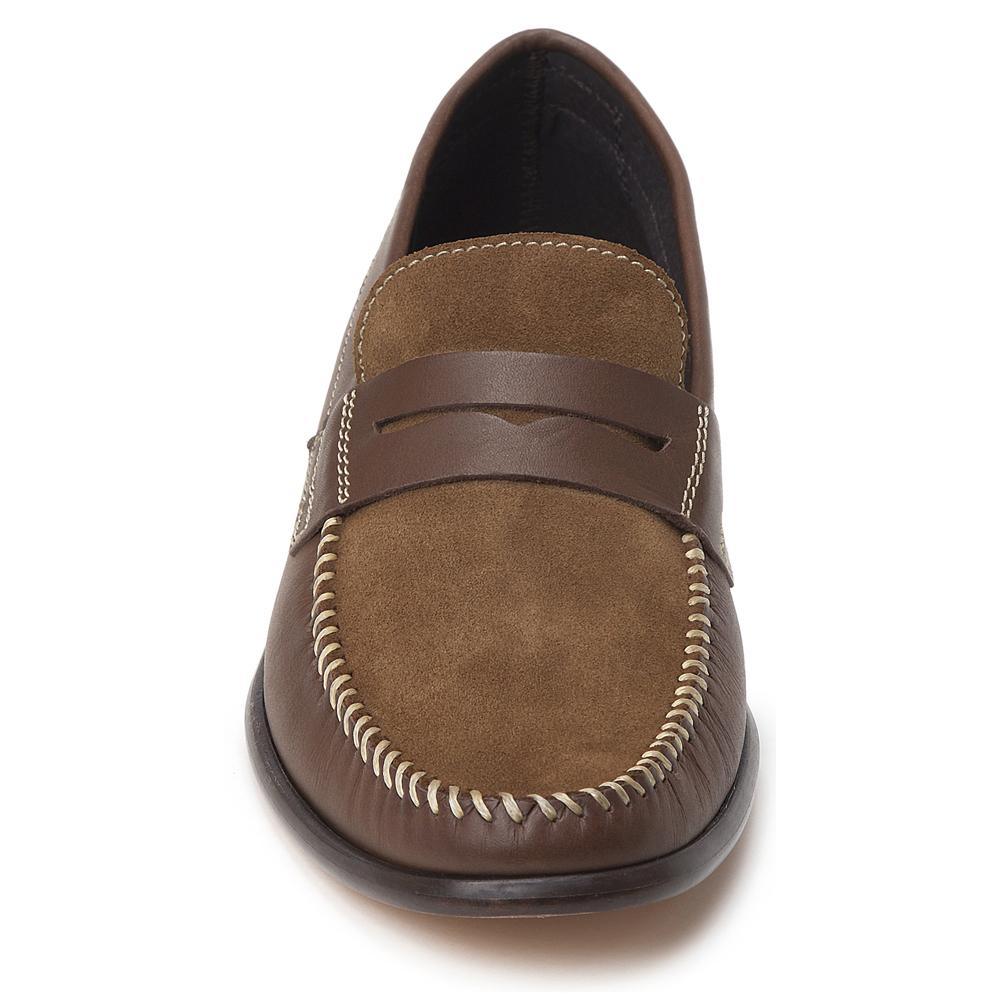 Sandro Moscoloni Hugo brown handsewn penny loafer - Flyclothing LLC