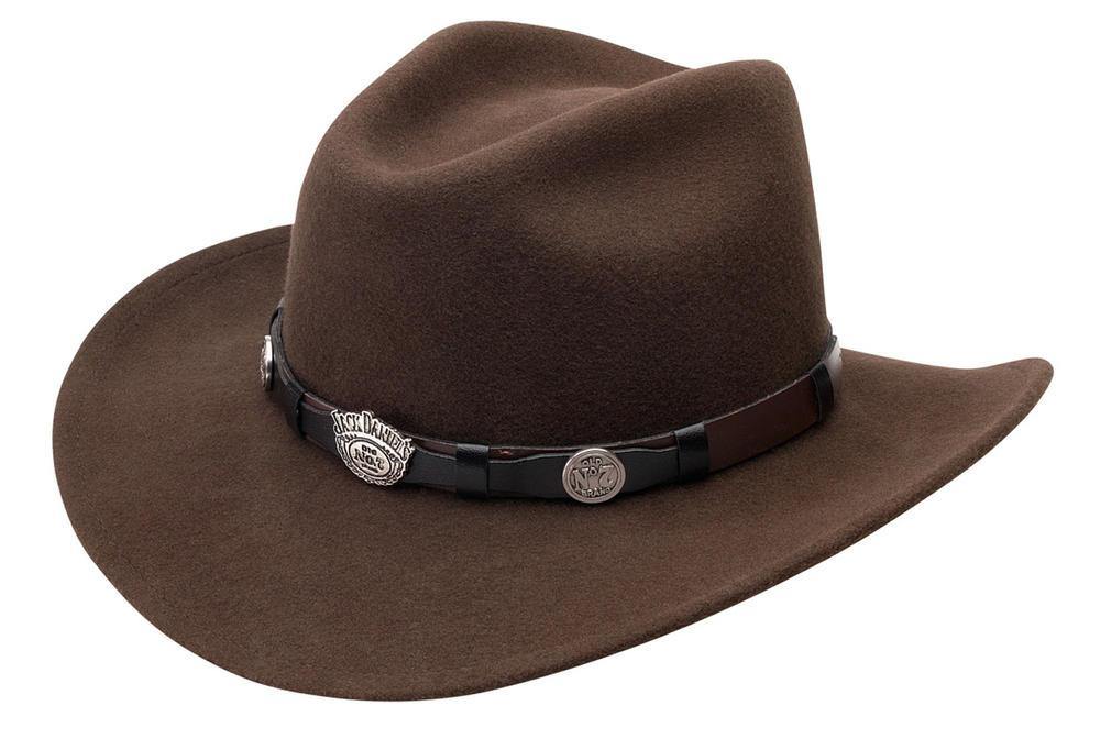 Jack Daniels 100% Crushable Wool Felt Hat Brown - Jack Daniels Clothing