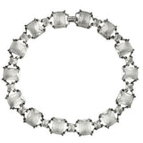 Alamode Antique Silver Brass Necklace with Synthetic Synthetic Glass in Clear - Alamode