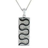 Alamode Rhodium Brass Pendant with Top Grade Crystal in Clear - Alamode - Flyclothing LLC