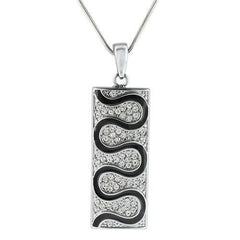 Alamode Rhodium Brass Pendant with Top Grade Crystal in Clear