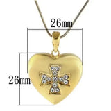 Alamode Gold Brass Pendant with Top Grade Crystal in Clear - Alamode - Flyclothing LLC