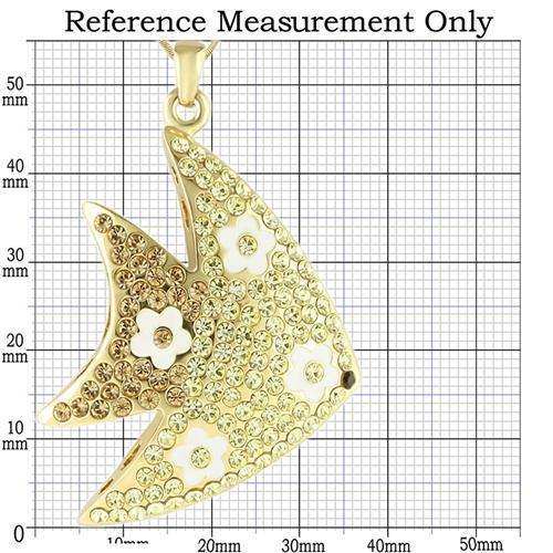 Alamode Gold Brass Pendant with Top Grade Crystal in Multi Color - Alamode - Flyclothing LLC