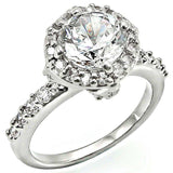 Alamode Rhodium Brass Ring with AAA Grade CZ in Clear - Alamode - Flyclothing LLC