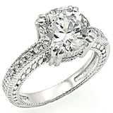 Alamode Rhodium Brass Ring with AAA Grade CZ in Clear - Alamode - Flyclothing LLC