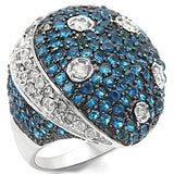Alamode Rhodium + Ruthenium Brass Ring with Synthetic Spinel in Montana - Alamode