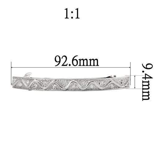 Alamode Rhodium White Metal Tiaras & Hair Clip with Top Grade Crystal in Clear - Alamode - Flyclothing LLC