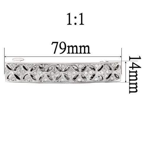 Alamode Rhodium White Metal Tiaras & Hair Clip with Top Grade Crystal in Clear - Alamode - Flyclothing LLC