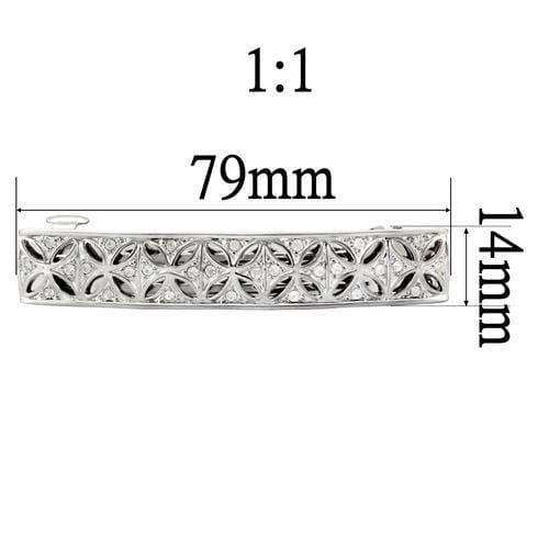 Alamode Rhodium White Metal Tiaras & Hair Clip with Top Grade Crystal in Clear - Alamode - Flyclothing LLC