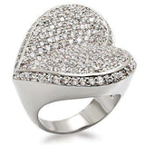 Alamode Rhodium Brass Ring with AAA Grade CZ in Clear - Alamode - Flyclothing LLC
