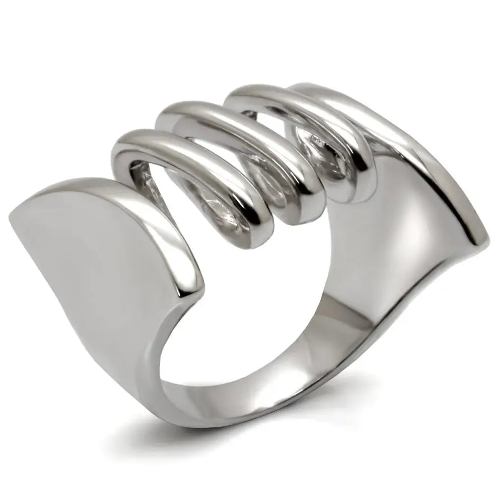 Alamode Rhodium Brass Ring with No Stone - Alamode - Flyclothing LLC