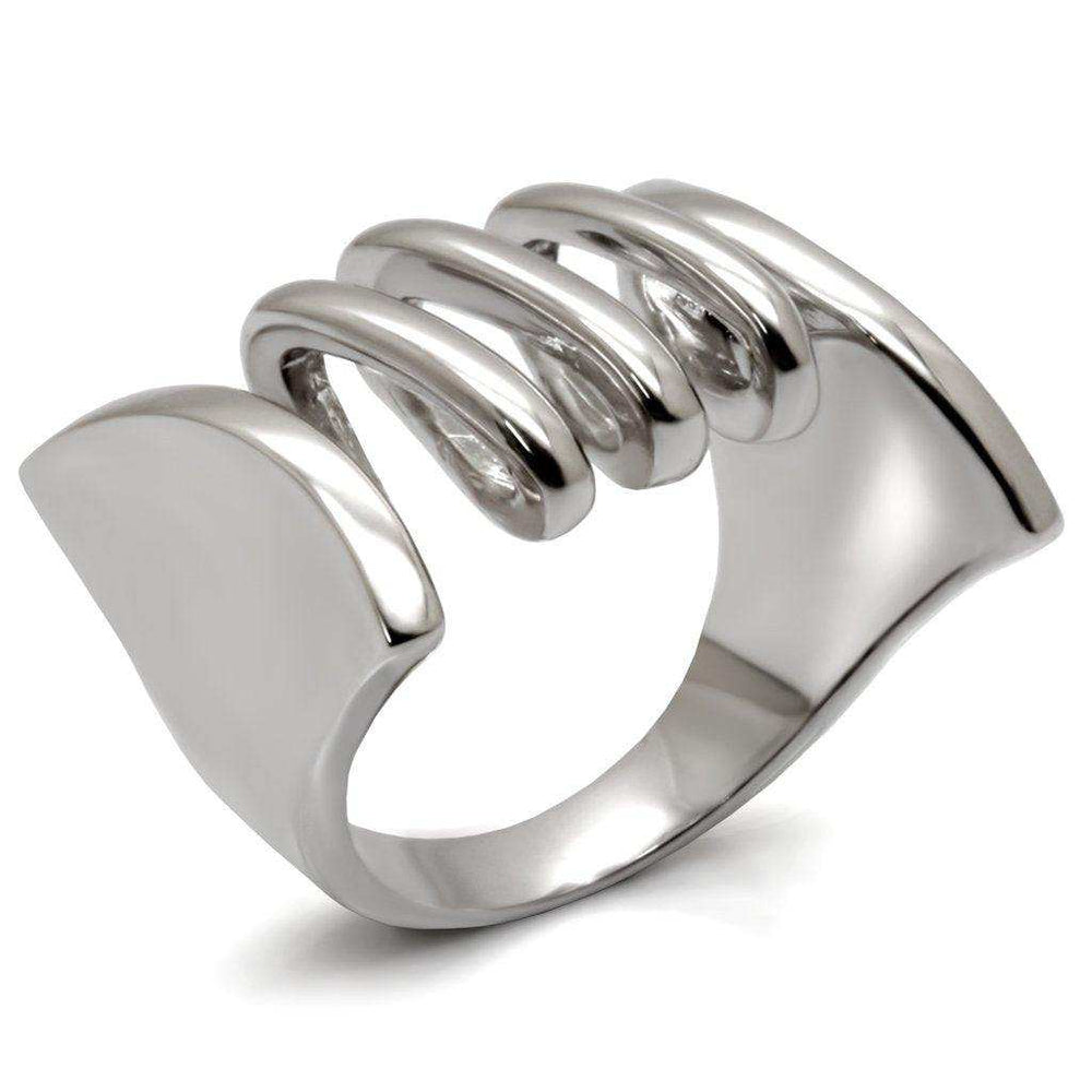 Alamode Rhodium Brass Ring with No Stone - Alamode - Flyclothing LLC