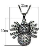 Alamode Ruthenium Brass Chain Pendant with AAA Grade CZ in Clear - Alamode - Flyclothing LLC
