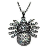 Alamode Ruthenium Brass Chain Pendant with AAA Grade CZ in Clear - Alamode - Flyclothing LLC