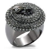 Alamode TIN Cobalt Black Brass Ring with Top Grade Crystal in Multi Color - Alamode
