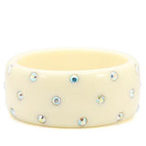 Alamode Resin Bangle with Top Grade Crystal in Aurora Borealis (Rainbow Effect) - Alamode