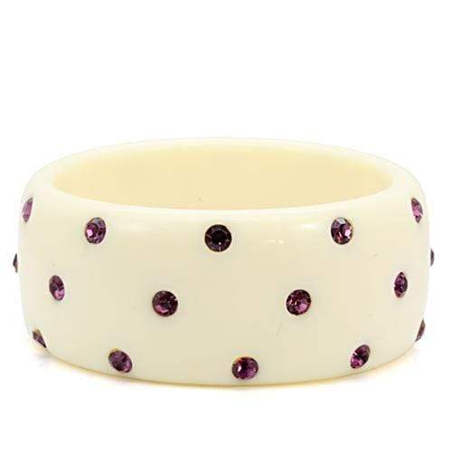 Alamode Resin Bangle with Top Grade Crystal in Amethyst - Alamode - Flyclothing LLC