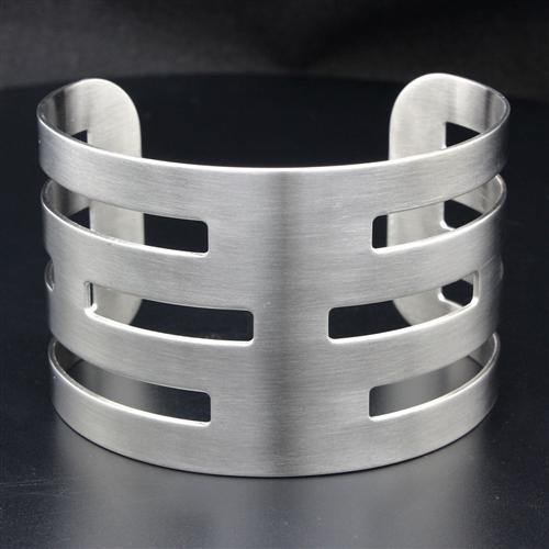 Alamode High polished (no plating) Stainless Steel Bangle with No Stone - Alamode