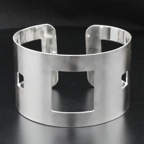 Alamode High polished (no plating) Stainless Steel Bangle with No Stone - Alamode