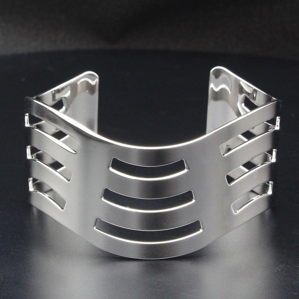 Alamode High polished (no plating) Stainless Steel Bangle with No Stone - Alamode