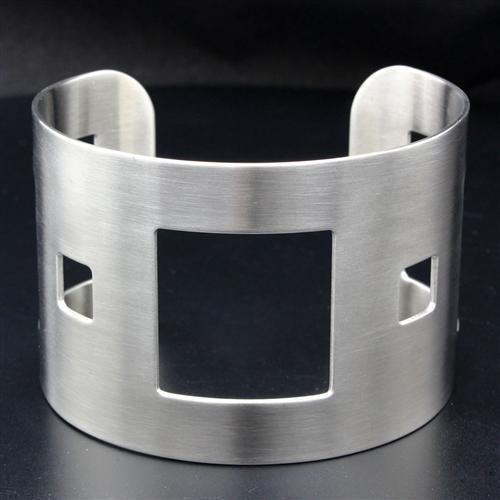 Alamode High polished (no plating) Stainless Steel Bangle with No Stone - Alamode