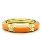 Alamode Gold White Metal Bangle with Top Grade Crystal in Clear - Alamode - Flyclothing LLC
