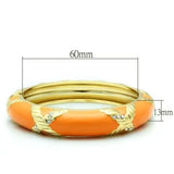 Alamode Gold White Metal Bangle with Top Grade Crystal in Clear - Alamode - Flyclothing LLC