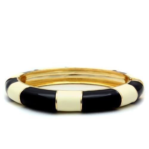 Alamode Gold White Metal Bangle with No Stone - Alamode