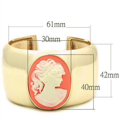 Alamode Gold Brass Bangle with Synthetic Synthetic Stone in Multi Color - Alamode