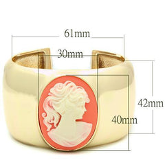 Alamode Gold Brass Bangle with Synthetic Synthetic Stone in Multi Color - Alamode