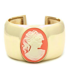 Alamode Gold Brass Bangle with Synthetic Synthetic Stone in Multi Color - Alamode