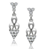 Alamode Rhodium White Metal Earrings with Top Grade Crystal in Clear - Alamode - Flyclothing LLC