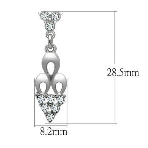 Alamode Rhodium White Metal Earrings with Top Grade Crystal in Clear - Alamode
