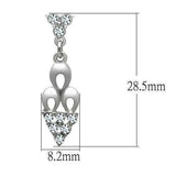 Alamode Rhodium White Metal Earrings with Top Grade Crystal in Clear - Alamode - Flyclothing LLC
