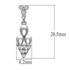 Alamode Rhodium White Metal Earrings with Top Grade Crystal in Clear - Alamode
