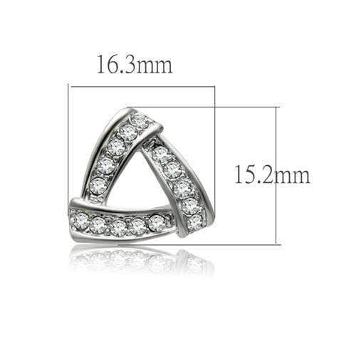 Alamode Rhodium White Metal Earrings with Top Grade Crystal in Clear - Alamode - Flyclothing LLC