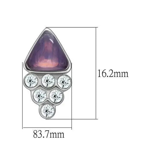 Alamode Rhodium White Metal Earrings with Top Grade Crystal in Clear - Alamode - Flyclothing LLC