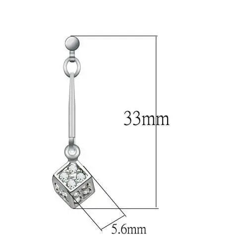 Alamode Rhodium White Metal Earrings with Top Grade Crystal in Clear - Alamode - Flyclothing LLC