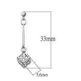 Alamode Rhodium White Metal Earrings with Top Grade Crystal in Clear - Alamode - Flyclothing LLC